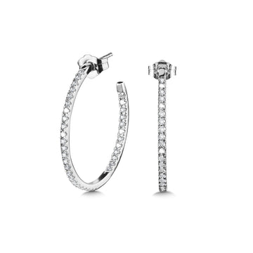 14K White Gold Basics Hoops